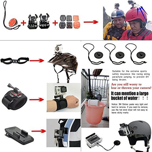 ccbetter 50 in 1 Sports Action Camera Accessories for GoPro Hero 4 Session Hero 1 2 3 3+ with ccbetter CS710 CS720W + SJ4000 5000 6000 7000 Xiaomi Yi with Carrying Case Black - Image 3