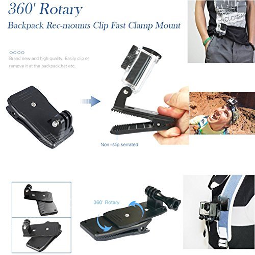 ccbetter 50 in 1 Sports Action Camera Accessories for GoPro Hero 4 Session Hero 1 2 3 3+ with ccbetter CS710 CS720W + SJ4000 5000 6000 7000 Xiaomi Yi with Carrying Case Black - Image 4