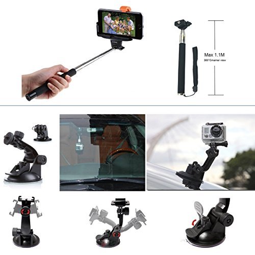 ccbetter 50 in 1 Sports Action Camera Accessories for GoPro Hero 4 Session Hero 1 2 3 3+ with ccbetter CS710 CS720W + SJ4000 5000 6000 7000 Xiaomi Yi with Carrying Case Black - Image 8
