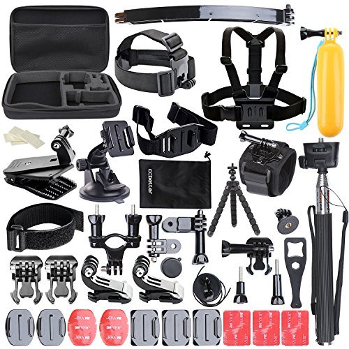 ccbetter 50 in 1 Sports Action Camera Accessories for GoPro Hero 4 Session Hero 1 2 3 3+ with ccbetter CS710 CS720W + SJ4000 5000 6000 7000 Xiaomi Yi with Carrying Case Black